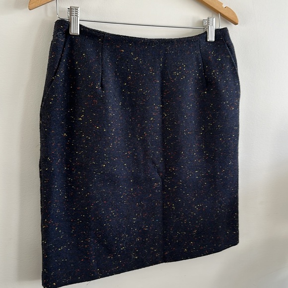 ModCloth Wool Navy Blue Skirt Size 6 - Picture 3 of 6